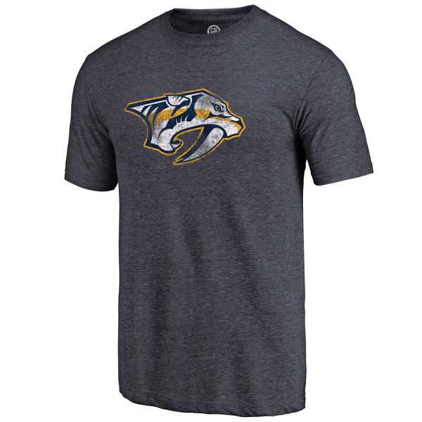 Men's Nashville Predators Fanatics Branded Distressed Team Primary Logo Tri Blend T-Shirt Heather Navy FengYun,We sell and wholesale Men's Nashville Predators Fanatics Branded Distressed Team Primary Logo Tri Blend T-Shirt Heather Navy FengYun on line form chian!